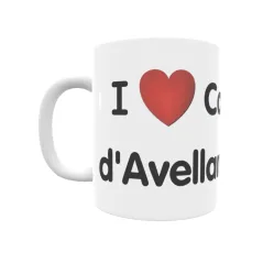 Taza - I ❤ Castellnou d'Avellanos Regalo original y funcional. Taza personalizada de tu localidad.