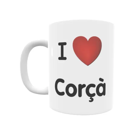 Taza - I ❤ Corçà Regalo original y funcional. Taza personalizada de tu localidad.