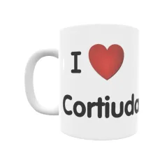 Taza - I ❤ Cortiuda Regalo original y funcional. Taza personalizada de tu localidad.