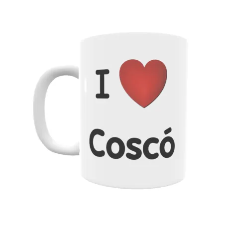 Taza - I ❤ Coscó Regalo original y funcional. Taza personalizada de tu localidad.