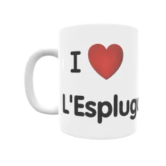 Taza - I ❤ L'Espluga Calba Regalo original y funcional. Taza personalizada de tu localidad.