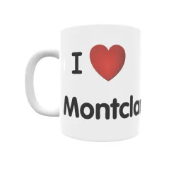 Taza - I ❤ Montclar d'Urgell Regalo original y funcional. Taza personalizada de tu localidad.