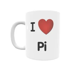 Taza - I ❤ Pi Regalo original y funcional. Taza personalizada de tu localidad.