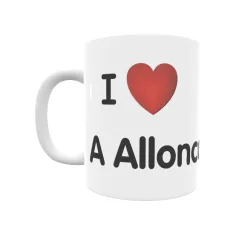 Taza - I ❤ A Allonca Regalo original y funcional. Taza personalizada de tu localidad.