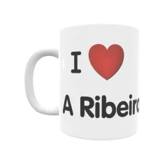 Taza - I ❤ A Ribeira Regalo original y funcional. Taza personalizada de tu localidad.