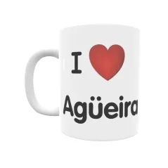 Taza - I ❤ Agüeira Regalo original y funcional. Taza personalizada de tu localidad.