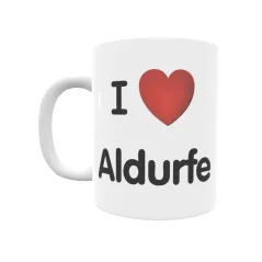 Taza - I ❤ Aldurfe Regalo original y funcional. Taza personalizada de tu localidad.