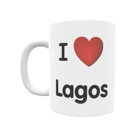 Taza - I ❤ Lagos Regalo original y funcional. Taza personalizada de tu localidad.