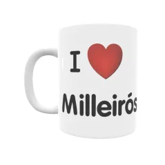 Taza - I ❤ Milleirós Regalo original y funcional. Taza personalizada de tu localidad.