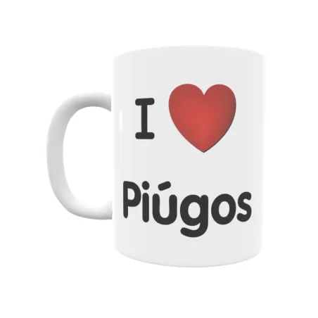 Taza - I ❤ Piúgos Regalo original y funcional. Taza personalizada de tu localidad.