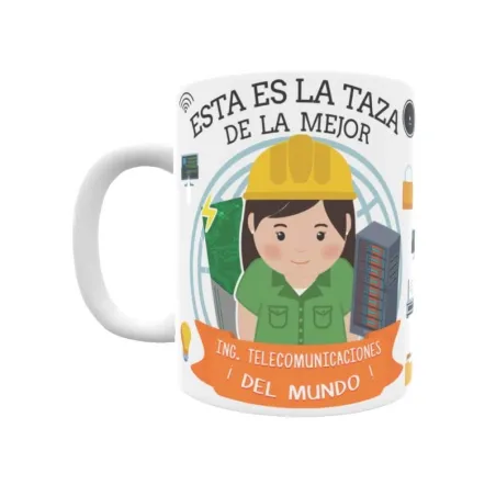 Taza personalizada con tu dedicatoria para LA mejor INGENIERO DE TELECOMUNICACIONES