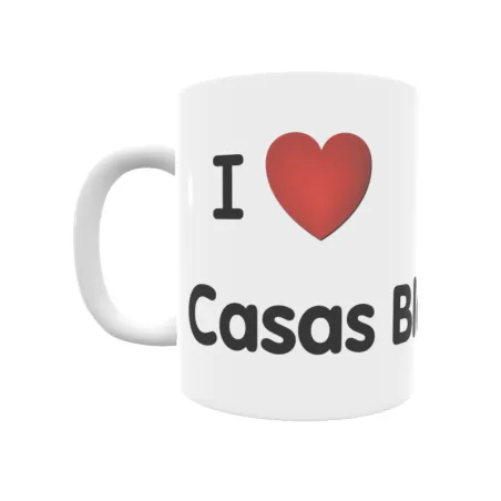 Taza - I ❤ Casas Blancas Regalo original y funcional. Taza personalizada de tu localidad.