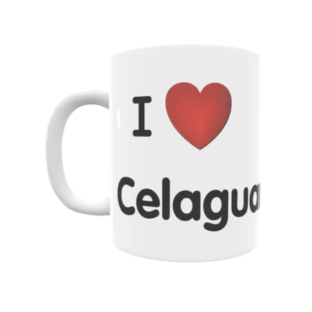 Taza - I ❤ Celaguantes Regalo original y funcional. Taza personalizada de tu localidad.