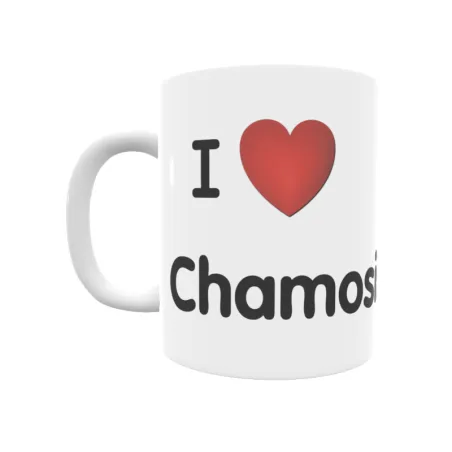 Taza - I ❤ Chamosiños Regalo original y funcional. Taza personalizada de tu localidad.