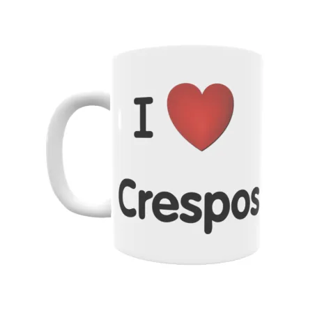 Taza - I ❤ Crespos Regalo original y funcional. Taza personalizada de tu localidad.