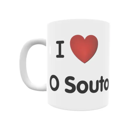 Taza - I ❤ O Souto Regalo original y funcional. Taza personalizada de tu localidad.