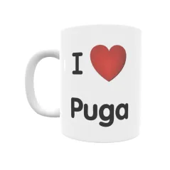 Taza - I ❤ Puga Regalo original y funcional. Taza personalizada de tu localidad.