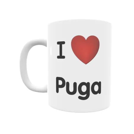 Taza - I ❤ Puga Regalo original y funcional. Taza personalizada de tu localidad.