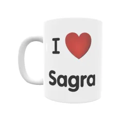 Taza - I ❤ Sagra Regalo original y funcional. Taza personalizada de tu localidad.