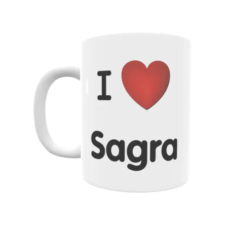 Taza - I ❤ Sagra Regalo original y funcional. Taza personalizada de tu localidad.