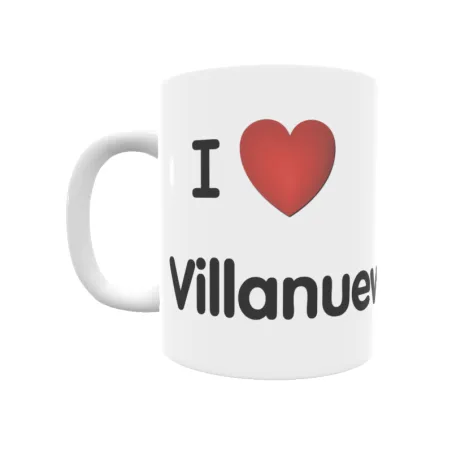 Taza - I ❤ Villanueva de Abajo Regalo original y funcional. Taza personalizada de tu localidad.