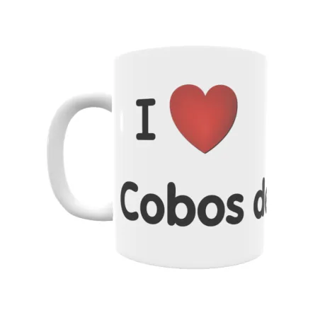 Taza - I ❤ Cobos de Segovia Regalo original y funcional. Taza personalizada de tu localidad.