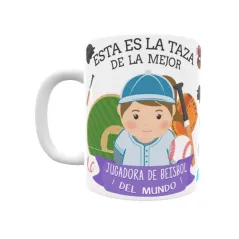 Taza personalizada con tu dedicatoria para LA mejor JUGADORA DE BÉISBOL