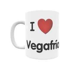 Taza - I ❤ Vegafría Regalo original y funcional. Taza personalizada de tu localidad.