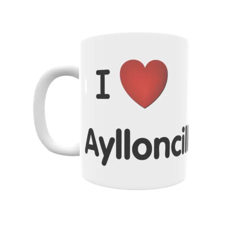 Taza - I ❤ Aylloncillo Regalo original y funcional. Taza personalizada de tu localidad.