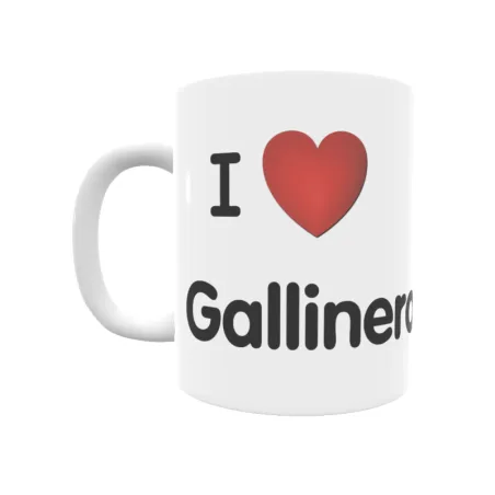 Taza - I ❤ Gallinero Regalo original y funcional. Taza personalizada de tu localidad.