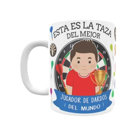 Taza personalizada con tu dedicatoria para EL mejor JUGADOR DE DARDOS