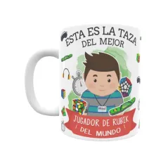 Taza personalizada con tu dedicatoria para EL mejor JUGADOR DE RUBIK