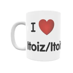 Taza - I ❤ Itoiz/Itoitz Regalo original y funcional. Taza personalizada de tu localidad.