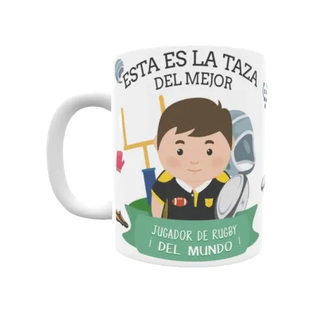 Taza personalizada con tu dedicatoria para EL mejor JUGADOR DE RUGBY