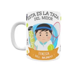 Taza personalizada con tu dedicatoria para EL mejor JUGADOR DE TENIS