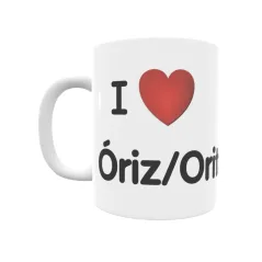 Taza - I ❤ Óriz/Oritz Regalo original y funcional. Taza personalizada de tu localidad.