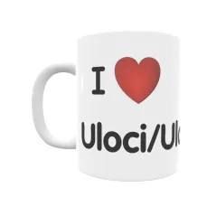 Taza - I ❤ Uloci/Ulozi Regalo original y funcional. Taza personalizada de tu localidad.