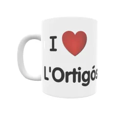 Taza - I ❤ L'Ortigós Regalo original y funcional. Taza personalizada de tu localidad.