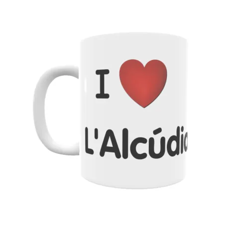 Taza - I ❤ L'Alcúdia Regalo original y funcional. Taza personalizada de tu localidad.