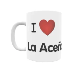 Taza - I ❤ La Aceña Regalo original y funcional. Taza personalizada de tu localidad.