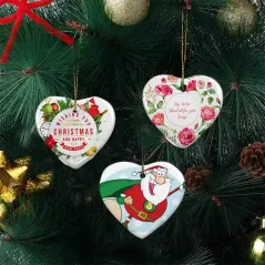 Colgante adorno cerámico navidad personalizada. Perfectos para personalizar con fotos, diseños o frases. Descuentos automáticos.