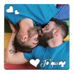 Imán troquelado te quiero de madera MDF con acabado de alta definición, personalizable con fotos, textos o diseños únicos