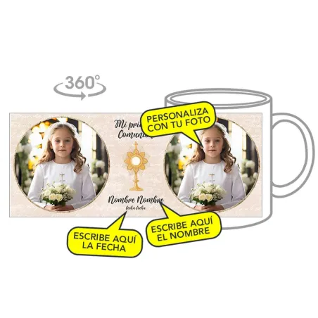 Taza Comunión - Niña con foto