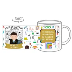 Taza personalizada con tu dedicatoria para EL mejor MATEMÁTICO