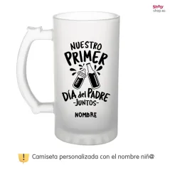 Jarra cerveza personalizada día del padre ✨ Nuestro primer día del padre juntos. ¡Personaliza con 💡 nombre!