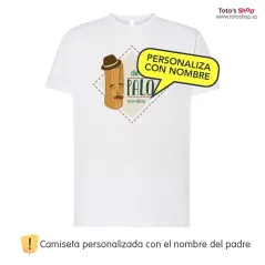 Camiseta personalizada día del padre ✨ "de tal palo, tal astilla". ¡Personaliza con 💡 nombre!