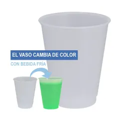 Vaso con Cambio de Color 500 ml  con bebidas frías  🎉