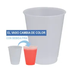 Vaso con Cambio de Color 500 ml  con bebidas frías  🎉