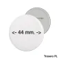 Chapas personalizadas de 44 mm. Fotos y diseño a todo color en HD. Perfectas para eventos, equipos y asociaciones.