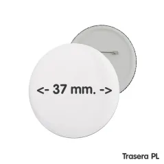 Chapas personalizadas de 37 mm. Fotos y diseño a todo color en HD. Perfectas para eventos, equipos y asociaciones.